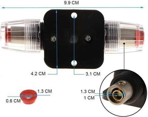 ZOOKOTO 12V-24V DC 15A Car Audio Inline Circuit Breaker Reset Fuse Holders Inverter for Stereo Switch System Protection 15 Amp in Saudi Arabia