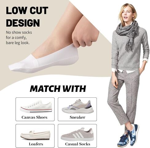 Heatuff No Show Socks Womens Low Cut Non Slip Invisible Liner Thin Silk Socks for Flats Loafers (7 Pairs) in Saudi Arabia