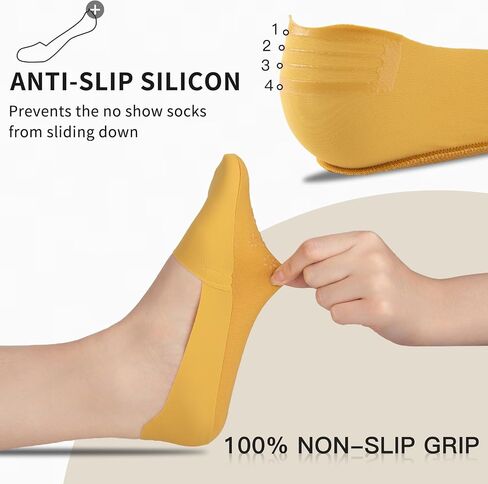 Heatuff No Show Socks Womens Low Cut Non Slip Invisible Liner Thin Silk Socks for Flats Loafers (7 Pairs) in Saudi Arabia