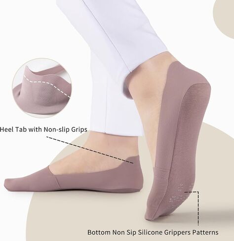 Heatuff No Show Socks Womens Low Cut Non Slip Invisible Liner Thin Silk Socks for Flats Loafers (7 Pairs) in Saudi Arabia
