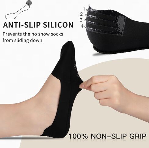 Heatuff No Show Socks Womens Low Cut Non Slip Invisible Liner Thin Silk Socks for Flats Loafers (7 Pairs) in Saudi Arabia