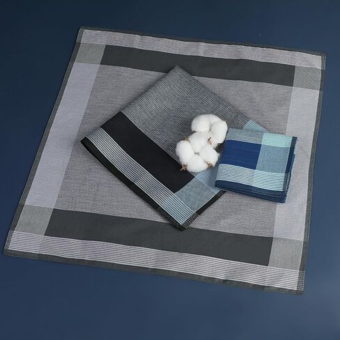 Cotton Mens Handkerchiefs Plaid Handkerchiefs for Men Hankies Classic Assorted Men's Handkerchief with Check in Saudi Arabia