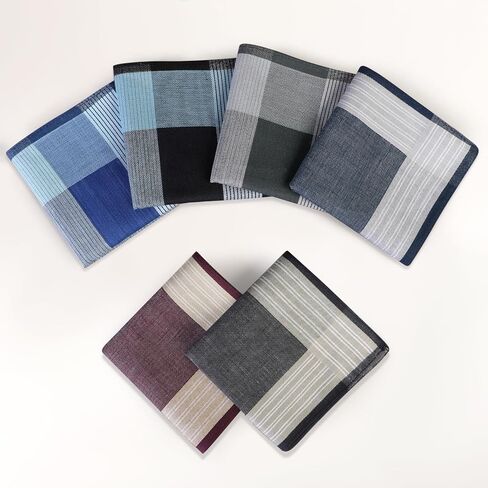 Cotton Mens Handkerchiefs Plaid Handkerchiefs for Men Hankies Classic Assorted Men's Handkerchief with Check in Saudi Arabia