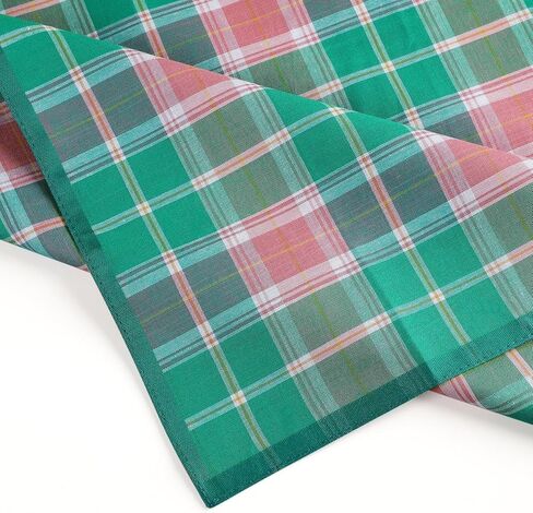 Women Handkerchiefs for Ladies Cotton Handkerchiefs for Women Colorful Plaid Hankies for Ladies Vintage Hankies 17"×17" in Kuwait