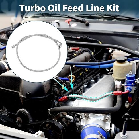AN-4 Turbo Oil Feed Line Kit 3.16ft Pressure Remote Turbocharger Oil Drain Return Line with Adapter 1 Set in Saudi Arabia