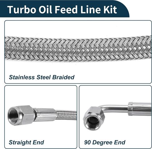 AN-4 Turbo Oil Feed Line Kit 3.16ft Pressure Remote Turbocharger Oil Drain Return Line with Adapter 1 Set in Saudi Arabia
