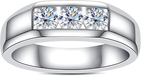 Moissanite Rings Wedding Bands for Women Men Unisex Couple D Color VVS1 Clarity 925 Sterling Silver Eternity Anniversary Band Engagement Promise Ring with Certificate in Kuwait