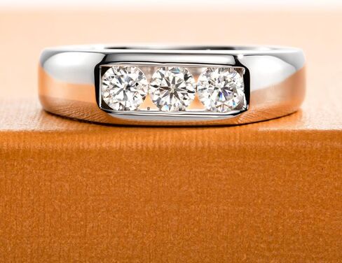 Moissanite Rings Wedding Bands for Women Men Unisex Couple D Color VVS1 Clarity 925 Sterling Silver Eternity Anniversary Band Engagement Promise Ring with Certificate in Kuwait