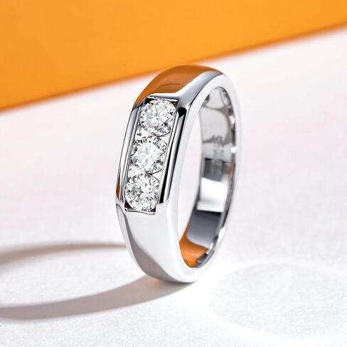 Moissanite Rings Wedding Bands for Women Men Unisex Couple D Color VVS1 Clarity 925 Sterling Silver Eternity Anniversary Band Engagement Promise Ring with Certificate in Kuwait