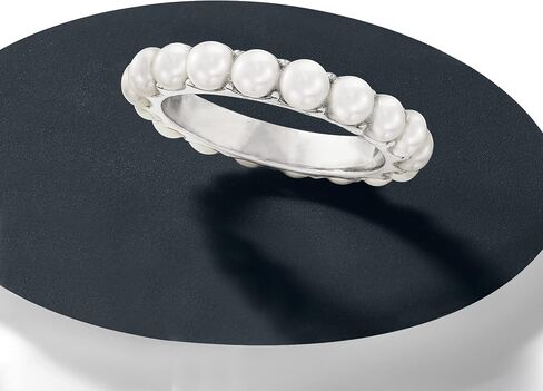 Ross-Simons 3.5mm Cultured Pearl Eternity Band in Sterling Silver in Saudi Arabia