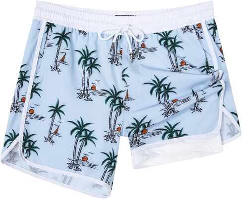 Surf Cuz Mens Swim Strunks مع ضغط بطانة 5 بوصات سروال سباحة 5 بوصة in Kuwait