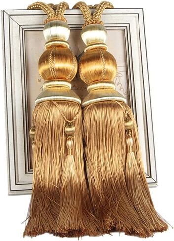 Paired Lantern Single Hanging Ball Tassels Curtains Buckle Sling Binding Lantern Tiebacks Handcrafted Braided Buckle Drapery Curtain Holdbacks Window Treatments for Home 2 Pack in Saudi Arabia
