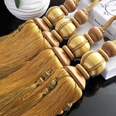 Paired Lantern Single Hanging Ball Tassels Curtains Buckle Sling Binding Lantern Tiebacks Handcrafted Braided Buckle Drapery Curtain Holdbacks Window Treatments for Home 2 Pack in Saudi Arabia