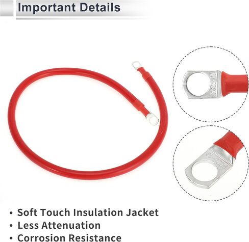 1 كمبيوتر كابل عالمي لعاكس البطارية 3/8 "LUG 2.5 قدم كابل البطارية 3 AWG GAUGE RED TINDENS in Kuwait