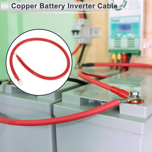 1 كمبيوتر كابل عالمي لعاكس البطارية 3/8 "LUG 2.5 قدم كابل البطارية 3 AWG GAUGE RED TINDENS in Kuwait