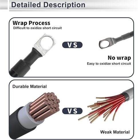 1 كمبيوتر كابل عالمي لعاكس البطارية 3/8 "LUG 2.5 قدم كابل البطارية 3 AWG GAUGE RED TINDENS in Kuwait