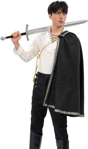 FURPHI Medieval Tudor Half Shoulder Cape Renaissance Shawl Cloak for Cavalier Ranger Halloween LARP Costume Accessories in Saudi Arabia