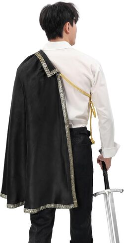 FURPHI Medieval Tudor Half Shoulder Cape Renaissance Shawl Cloak for Cavalier Ranger Halloween LARP Costume Accessories in Saudi Arabia