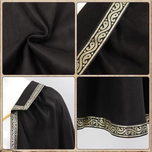 FURPHI Medieval Tudor Half Shoulder Cape Renaissance Shawl Cloak for Cavalier Ranger Halloween LARP Costume Accessories in Saudi Arabia