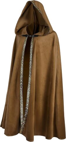 UQJE Medieval Cloak with Hood Halloween Renaissance Hooded Cape for Adult in Saudi Arabia