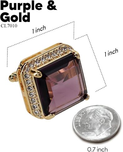 Large Big Square Crystal Color Stone Cuff Links for Men – Tuxedo Suit Accessories, Cufflinks for Men in Kuwait