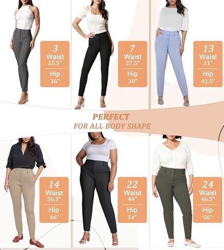 Hybrid & Company Womens Ultra Comfy Stretch Slim Fit Pants Chino مع جيب in Kuwait