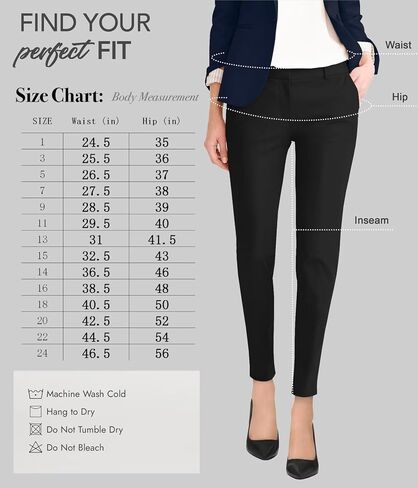 Hybrid & Company Womens Ultra Comfy Stretch Slim Fit Pants Chino مع جيب in Kuwait