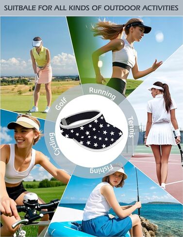 Soneven Sports Sun Visor Hat Women Lightweight Packable Cooling Stretchy Visor Hat for Running, Tennis, Golf in Saudi Arabia