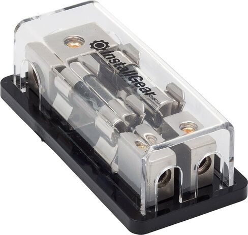 InstallGear 4/8 AWG Gauge AGU Fuse Holder Distribution Block (60A) 4 Gauge in to (2) 8 Gauge Out | Fuse Block for 4 Gauge Wire/8 Gauge Wire - 60 Amp Fuse Block for Auto, RV, Motorcycle, and Boat in Saudi Arabia