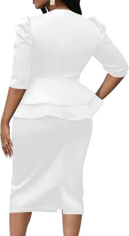 IbuduSexy Church Dresses for Women 2025 Women's Knee-Length Work Dress in Kuwait