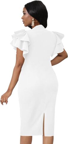 IbuduSexy Church Dresses for Women 2025 Women's Knee-Length Work Dress in Kuwait