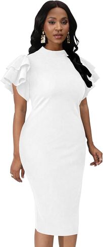 IbuduSexy Church Dresses for Women 2025 Women's Knee-Length Work Dress in Kuwait