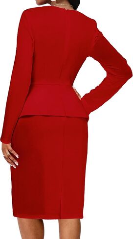 IbuduSexy Church Dresses for Women 2025 Women's Knee-Length Work Dress in Kuwait