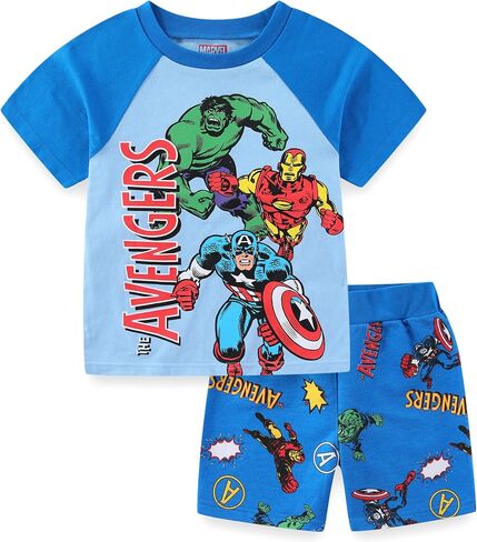 Marvel Avengers Boys Short Sleeve T-Shirt and French Terry Shorts Set for Toddler and Big Kids in Saudi Arabia