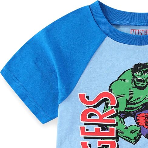 Marvel Avengers Boys Short Sleeve T-Shirt and French Terry Shorts Set for Toddler and Big Kids in Saudi Arabia