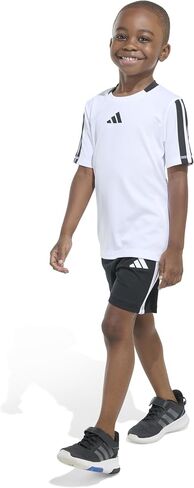 adidas boys Short Sleeve 3-stripe Soccer Tee Shirt and Short Set in Saudi Arabia