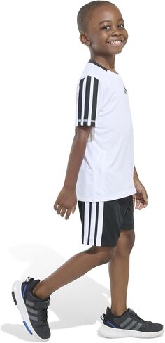 adidas boys Short Sleeve 3-stripe Soccer Tee Shirt and Short Set in Saudi Arabia