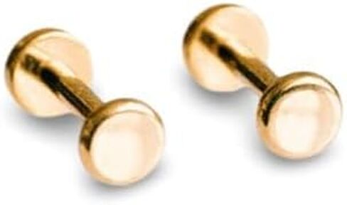 Flat Back Earrings | Hypoallergenic Stud Earrings for Women | Flatback, No-Poke Design | Implant-Grade Titanium Made | Lobe & Cartilage Earrings for Women | Gold & Silver in Saudi Arabia