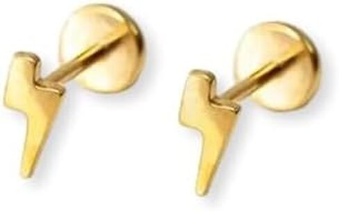 Flat Back Earrings | Hypoallergenic Stud Earrings for Women | Flatback, No-Poke Design | Implant-Grade Titanium Made | Lobe & Cartilage Earrings for Women | Gold & Silver in Saudi Arabia