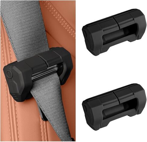 2 PCS Car Seat Belt Buckle Covers, Anti-Scratch Silicone Safety Belt Clip Buckle Protector, Vehicle Interior Seatbelt Buckle Guard Protective Sleeve for Cars Vans Trucks (Black) in Kuwait