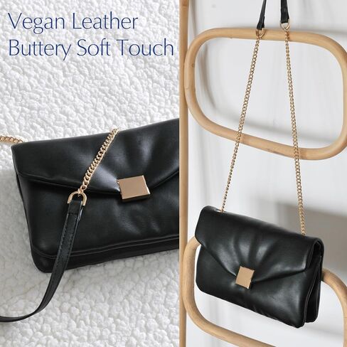 Hoxis Puffer Envelope Clutch for Women Vegan Leather Chain Counter Base Party Party Party in Kuwait