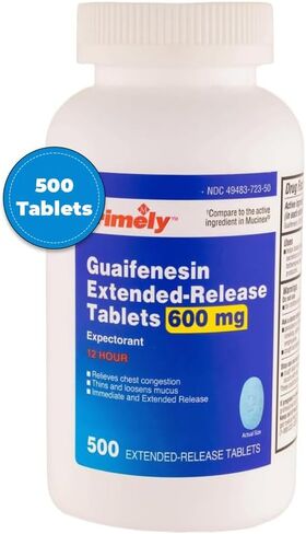 TIME-CAP LABS, INC. Timely Guaifenesin 1200 mg Extended Release Mucus Relief 70 Tablets Maximum Strength for Chest Congestion and Mucus Relief - Lasts up to 12 Hours in Kuwait
