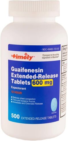 TIME-CAP LABS, INC. Timely Guaifenesin 1200 mg Extended Release Mucus Relief 70 Tablets Maximum Strength for Chest Congestion and Mucus Relief - Lasts up to 12 Hours in Kuwait