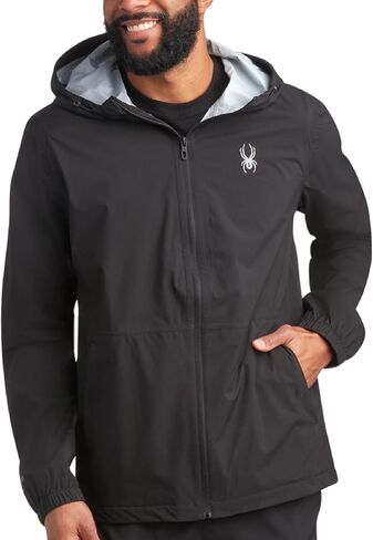Spyder Mens Rain Jacket - Waterproof Lightweight Hooded Windbreaker, Outerwear Jacket for Golf, Hiking and Outdoor (S-XL) in Kuwait