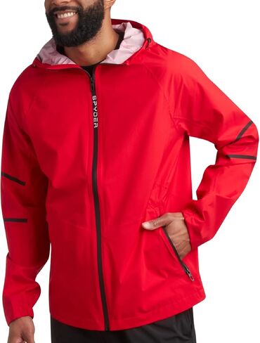Spyder Mens Rain Jacket - Waterproof Lightweight Hooded Windbreaker, Outerwear Jacket for Golf, Hiking and Outdoor (S-XL) in Kuwait