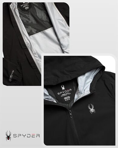 Spyder Mens Rain Jacket - Waterproof Lightweight Hooded Windbreaker, Outerwear Jacket for Golf, Hiking and Outdoor (S-XL) in Kuwait