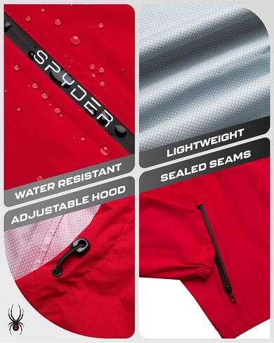 Spyder Mens Rain Jacket - Waterproof Lightweight Hooded Windbreaker, Outerwear Jacket for Golf, Hiking and Outdoor (S-XL) in Kuwait