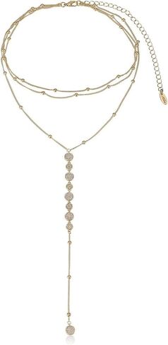 Ettika Lariat Necklace for Women. Gold Drop Necklace, Necklaces for Women. 18K Gold or Rhodium Plated Chain. Trendy Jewelry in Kuwait