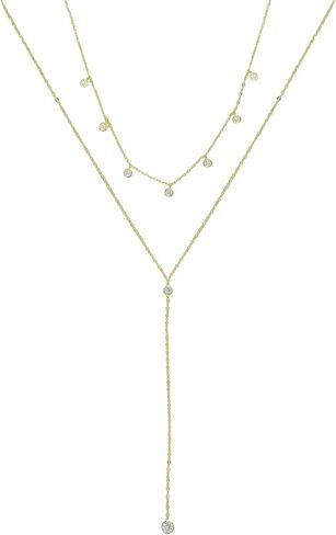 Ettika Lariat Necklace for Women. Gold Drop Necklace, Necklaces for Women. 18K Gold or Rhodium Plated Chain. Trendy Jewelry in Kuwait