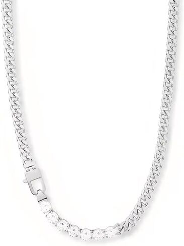 قلادة Eliana Jane Zircon مكتنزة للنساء ، قلادة تنس سلسلة الماس الفاخرة لكل مناسبة ، وضع مخلب أنيقة ، قلادة من السلسلة المثلجة 18 بوصة in Kuwait